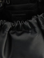 Black Soft Cowhide Ninon Hoop Shoulder Bag