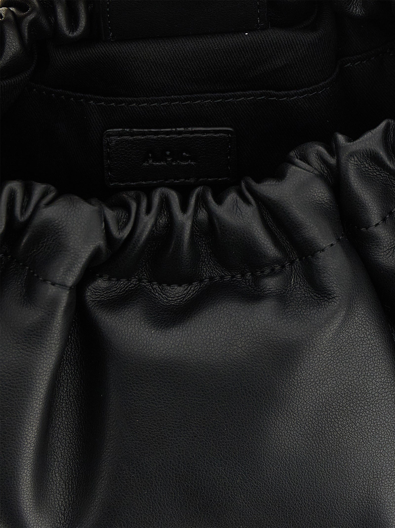 Black Soft Cowhide Ninon Hoop Shoulder Bag