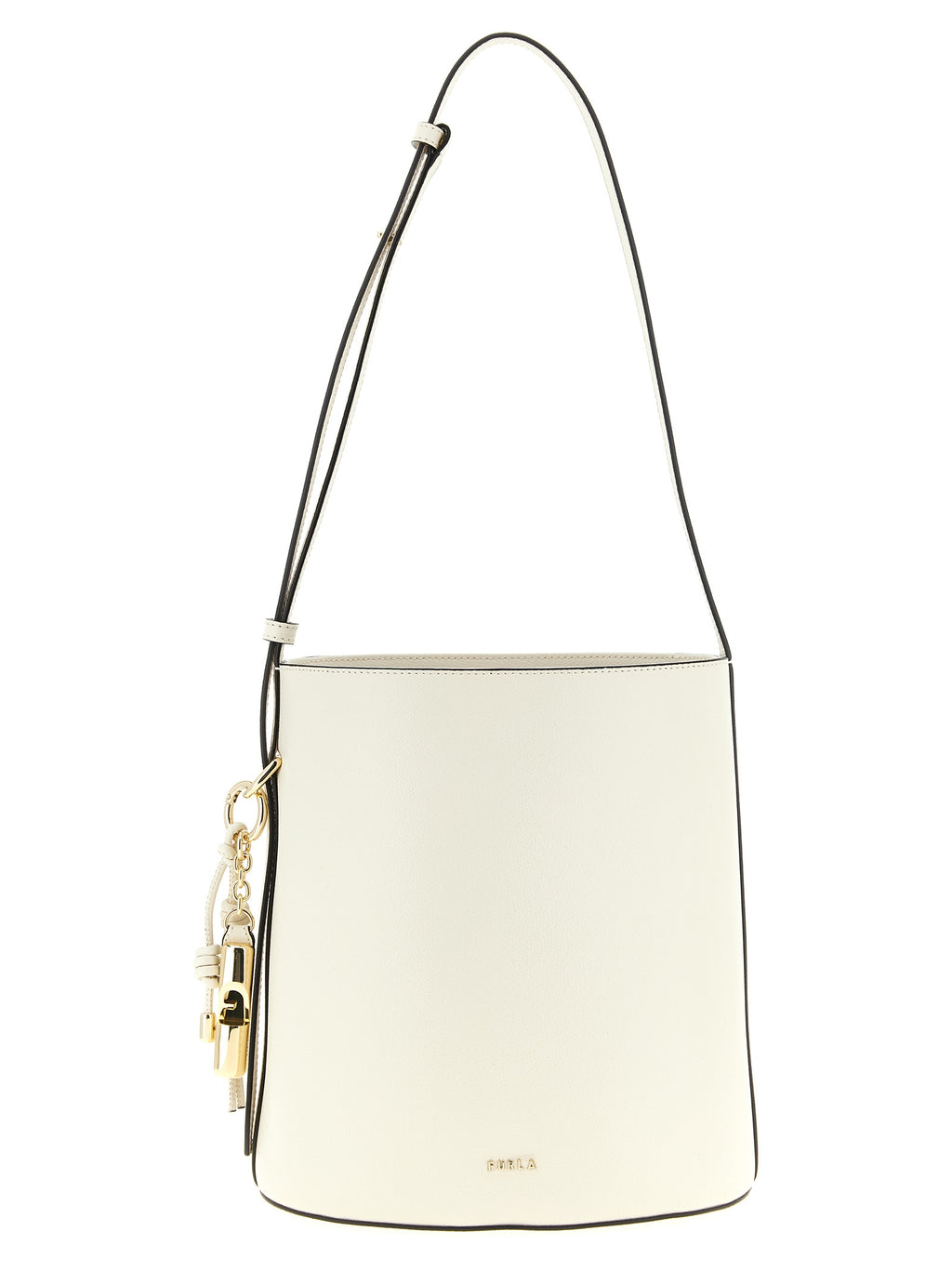 White Calfskin Small 'Roxie' Bucket Bag