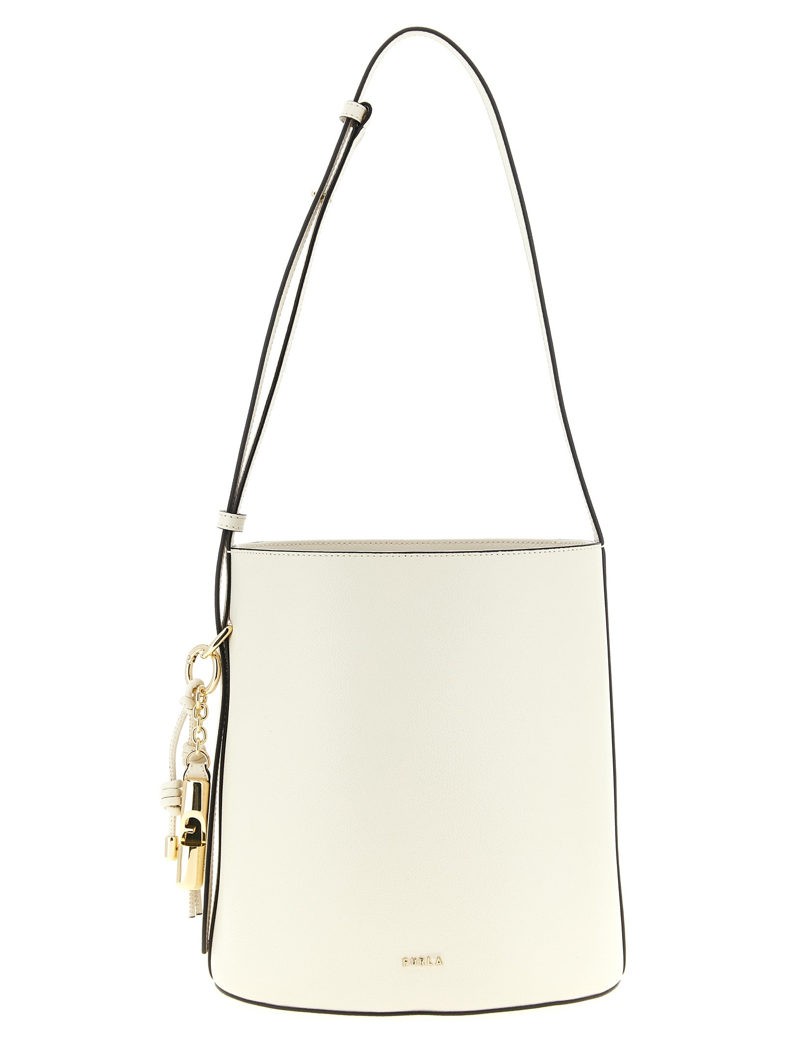 White Calfskin Small 'Roxie' Bucket Bag