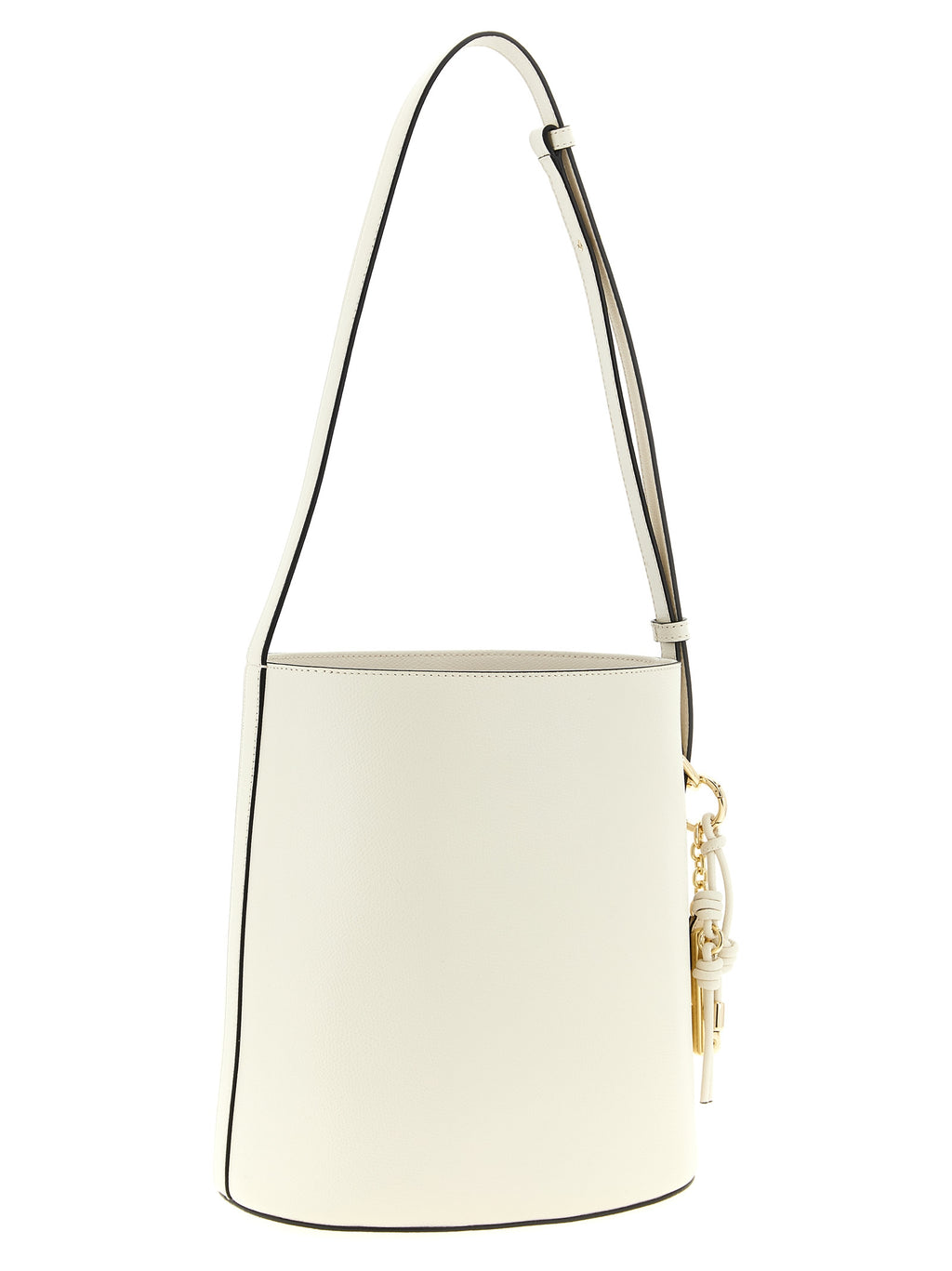 White Calfskin Small 'Roxie' Bucket Bag