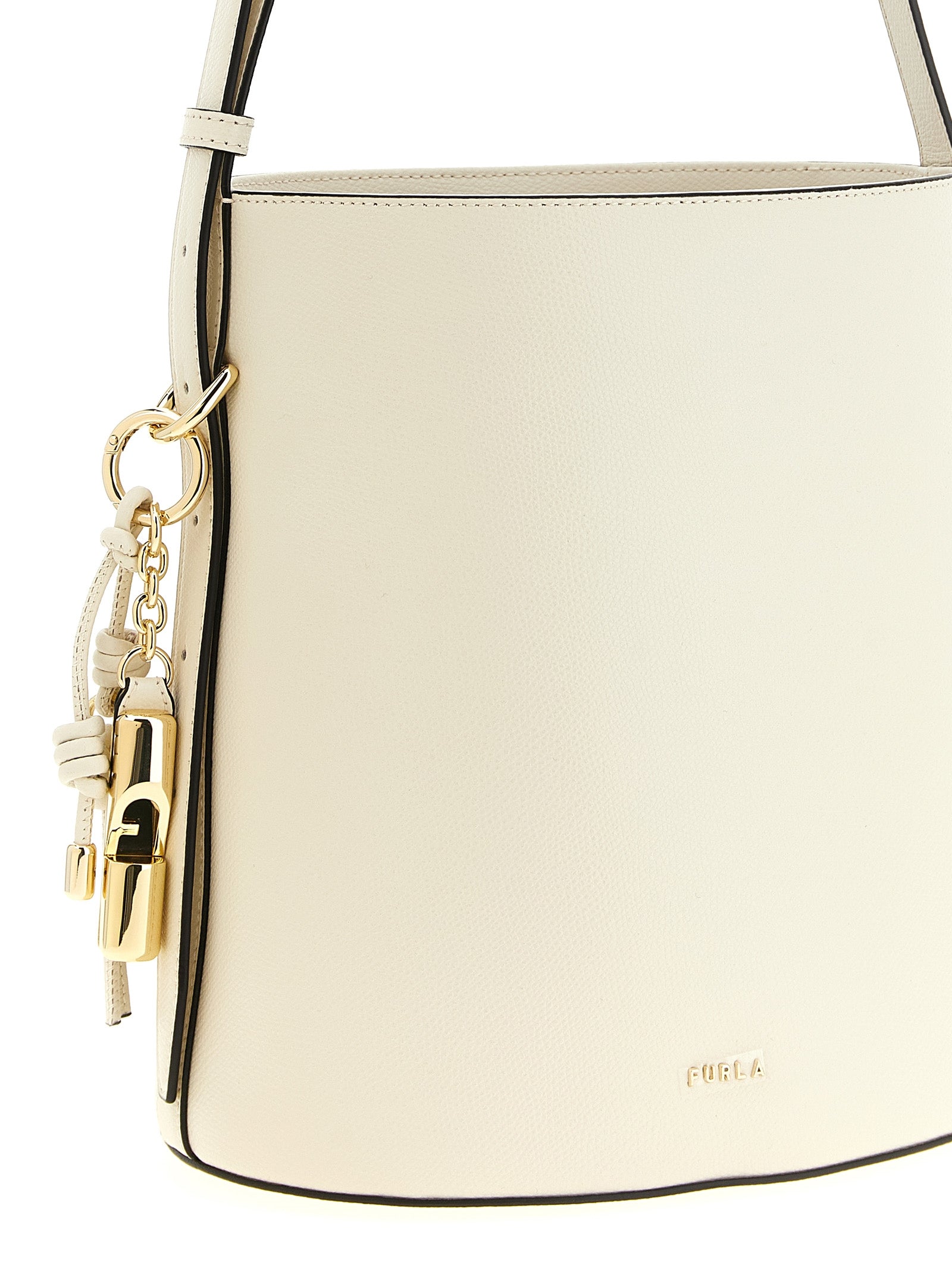 White Calfskin Small 'Roxie' Bucket Bag