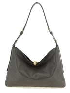 Gray Calfskin Sfera Soft Shoulder Bag