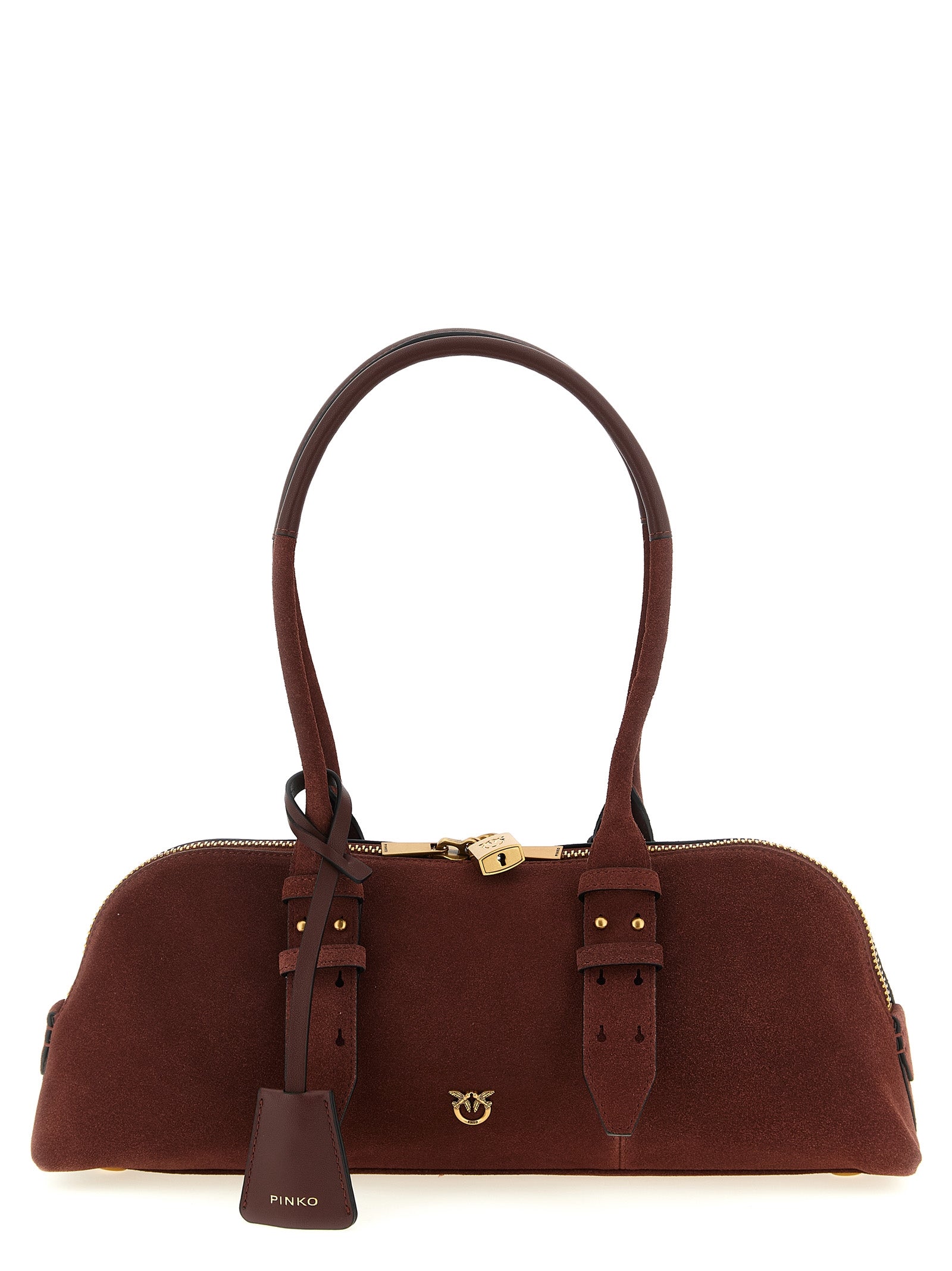 Large Bowling Baguette Cow Leather Shoulder Bag