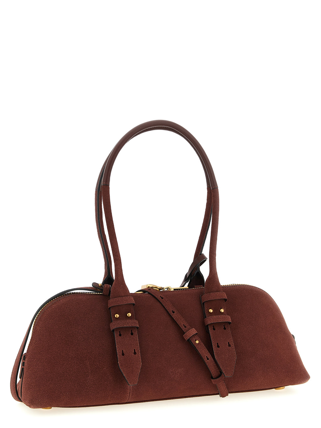 Large Bowling Baguette Cow Leather Shoulder Bag