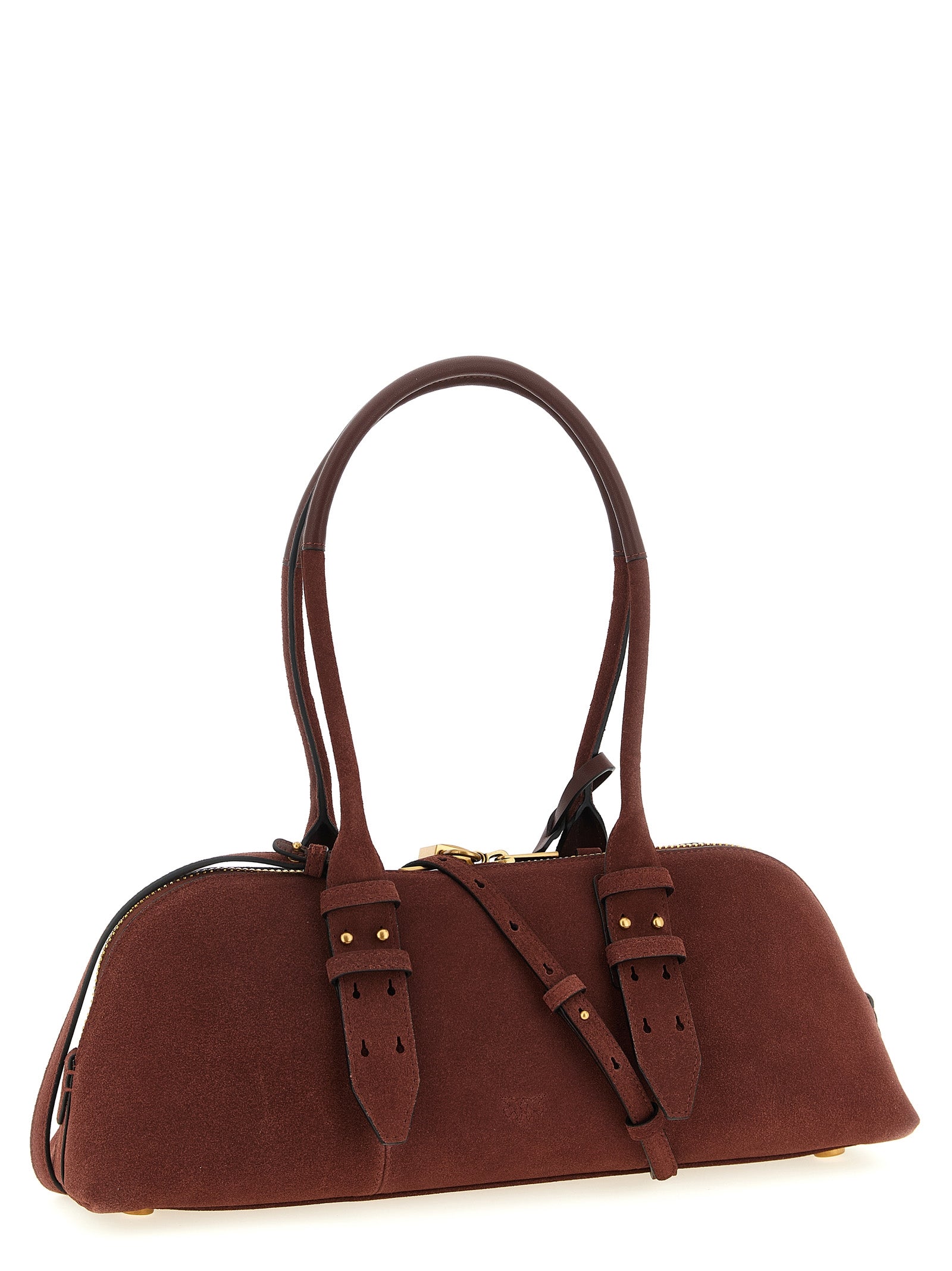 Large Bowling Baguette Cow Leather Shoulder Bag