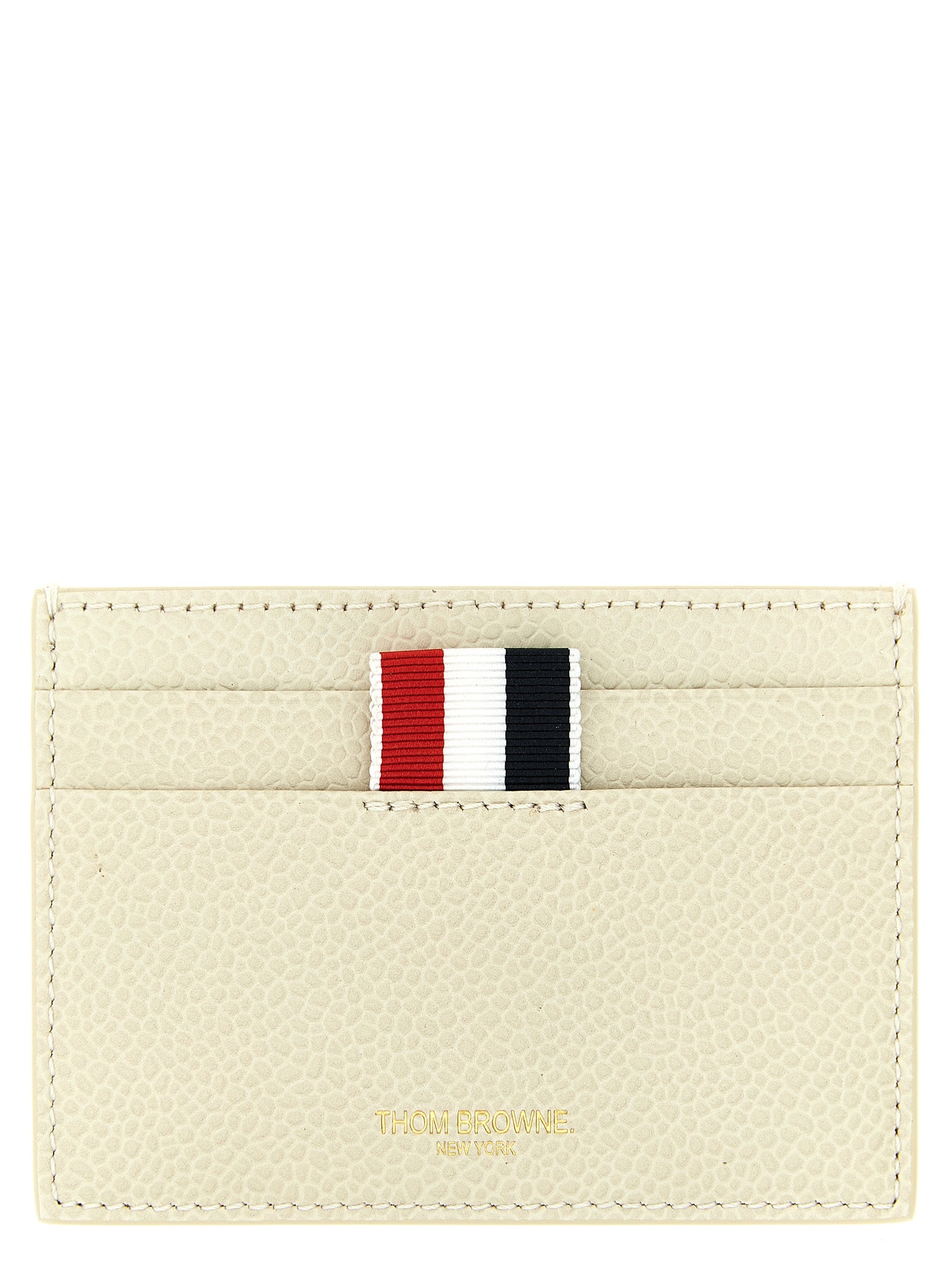 Beige Calfskin Hammered Cardholder