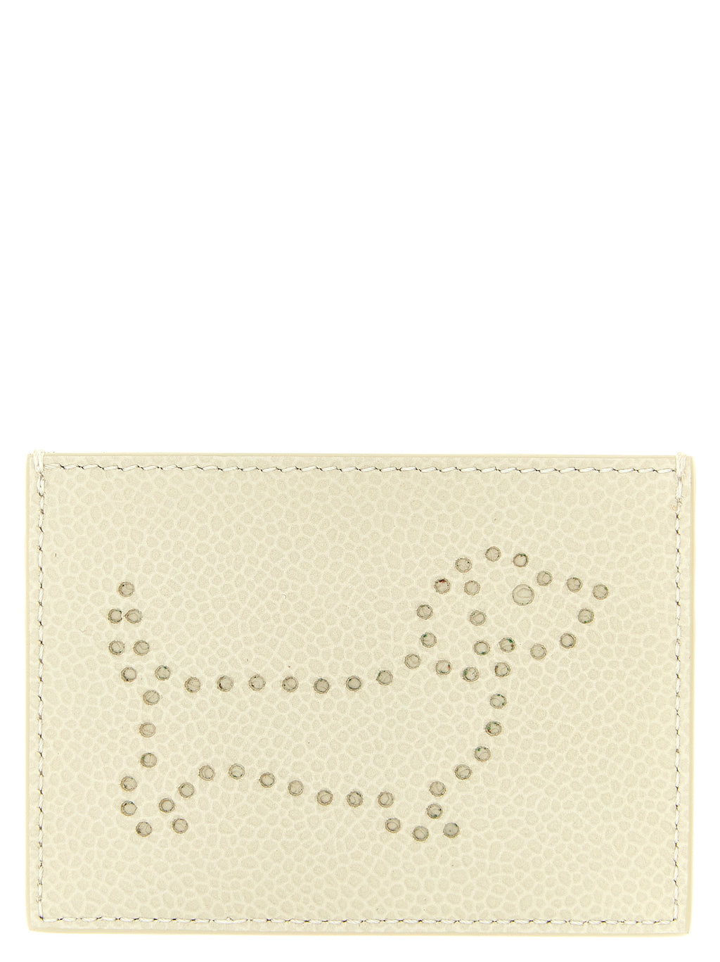 Beige Calfskin Hammered Cardholder
