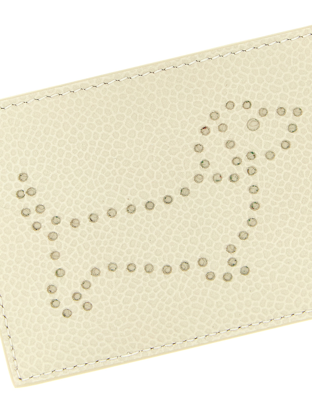 Beige Calfskin Hammered Cardholder