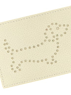 Beige Calfskin Hammered Cardholder