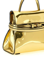 Tie Me Gold Polyurethane Handbag