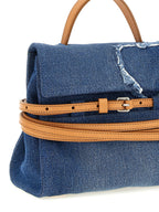 Cotton and Calfskin Tie Me Handbag