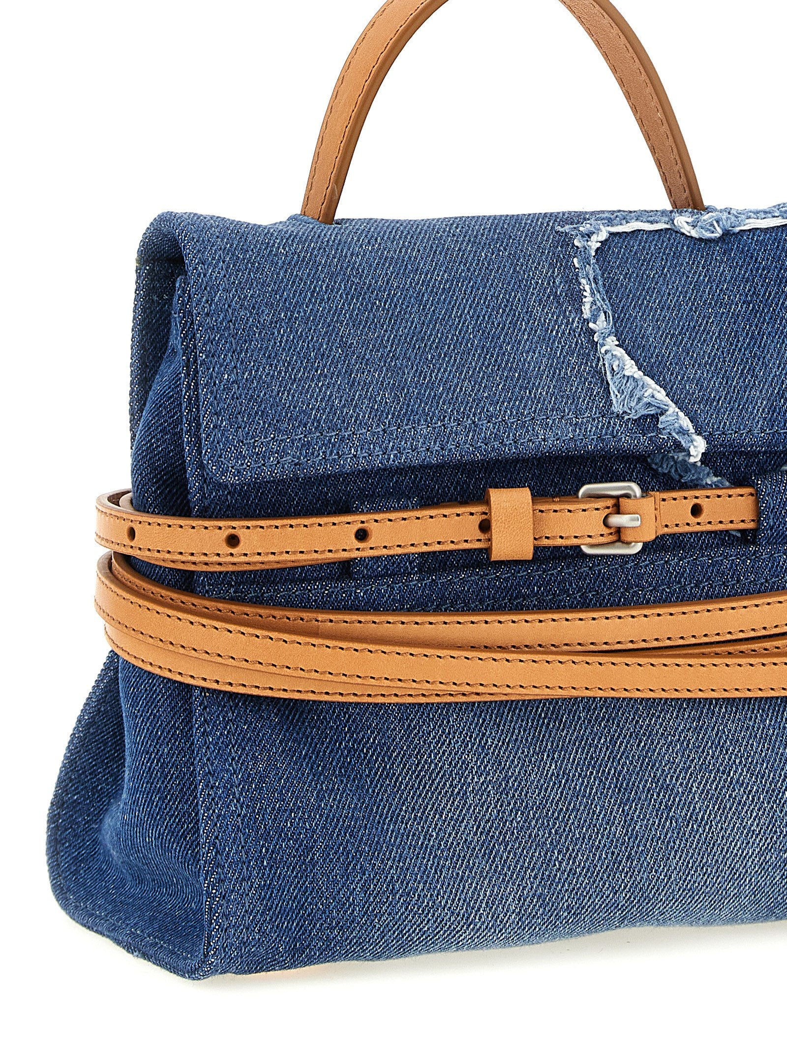 Cotton and Calfskin Tie Me Handbag