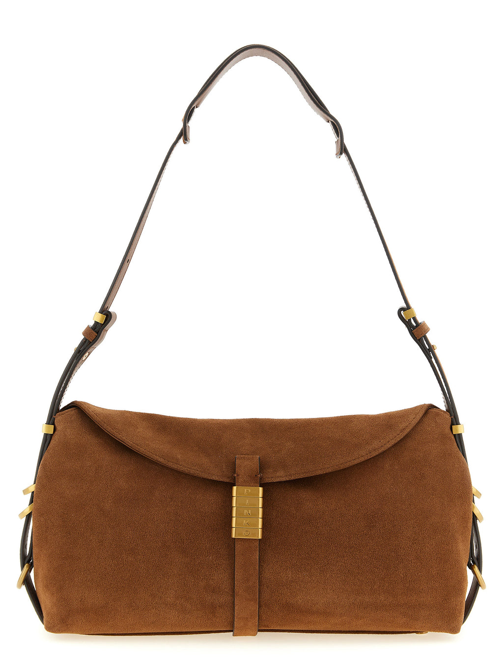 Saddle Horizontal Brown Cowhide Shoulder Bag