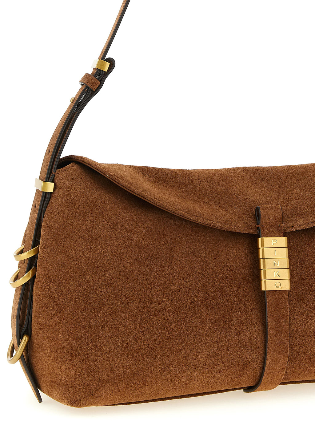 Saddle Horizontal Brown Cowhide Shoulder Bag