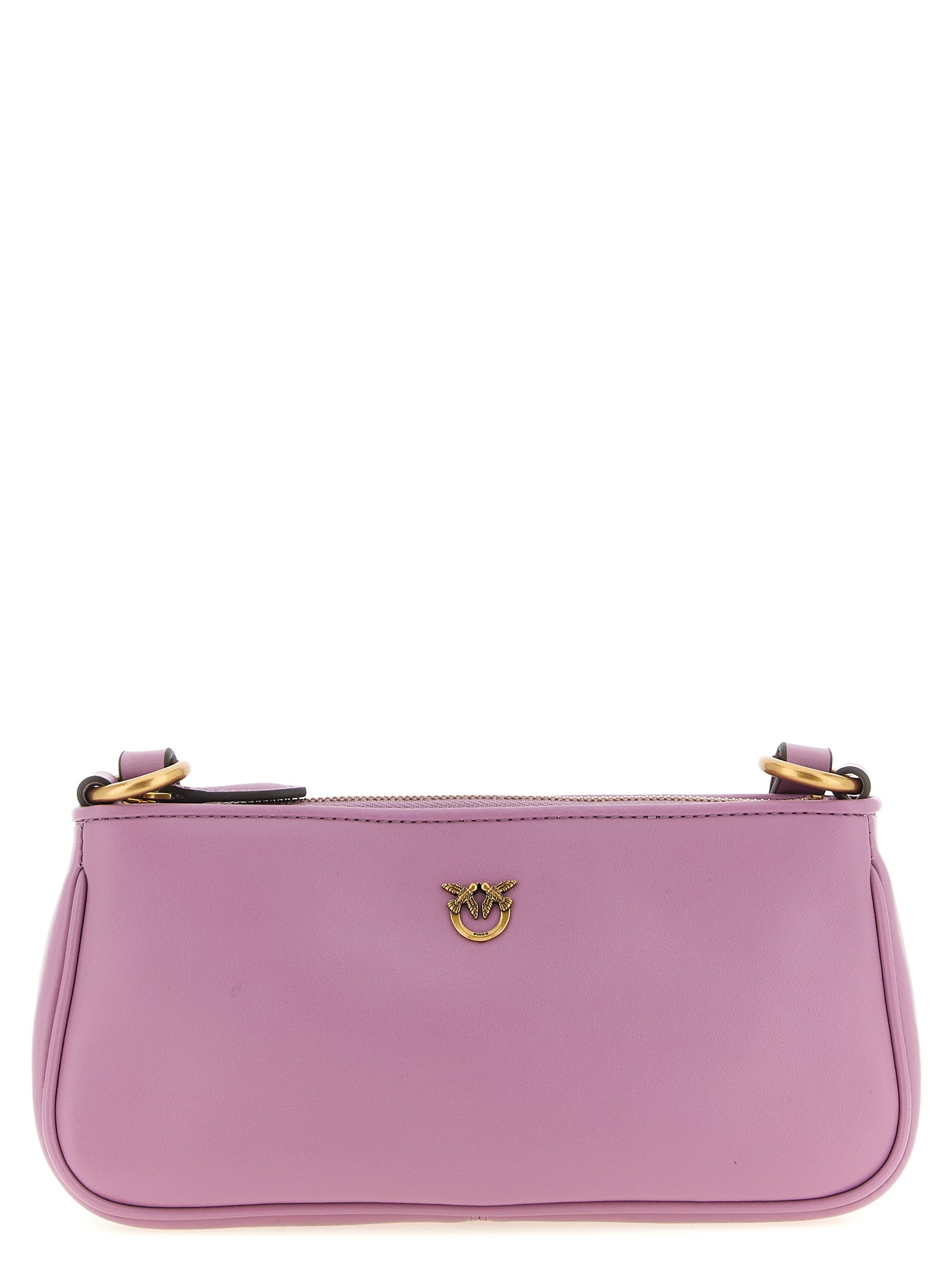 Pink Cow Leather Mini Half Moon Crossbody Bag