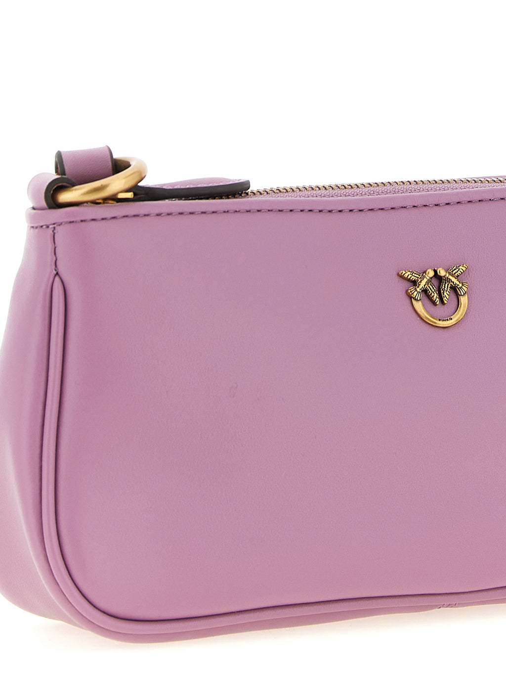 Pink Cow Leather Mini Half Moon Crossbody Bag