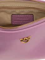 Pink Cow Leather Mini Half Moon Crossbody Bag