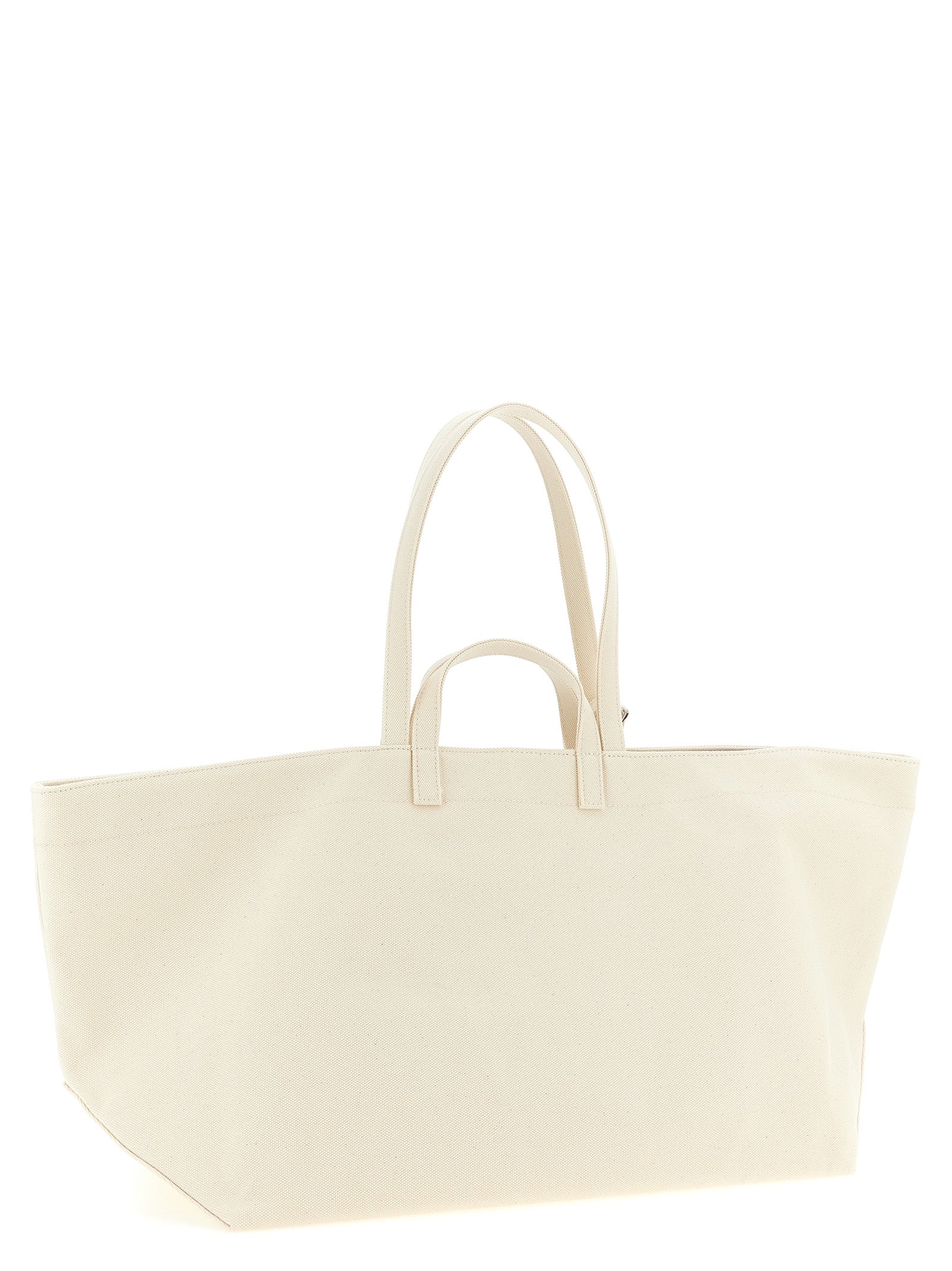 Beige Cotton Canvas Le Drummer Toile Tote