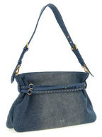 Blue Cotton Belt Shoulder Bag