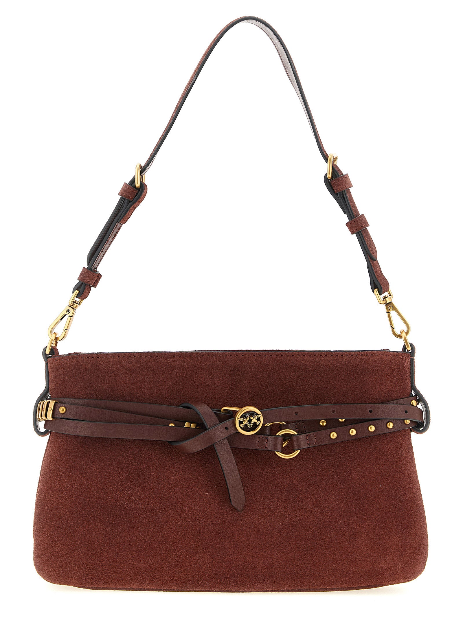 Bordeaux Lamb Leather Mini Trapezoid Shoulder Bag