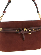 Bordeaux Lamb Leather Mini Trapezoid Shoulder Bag