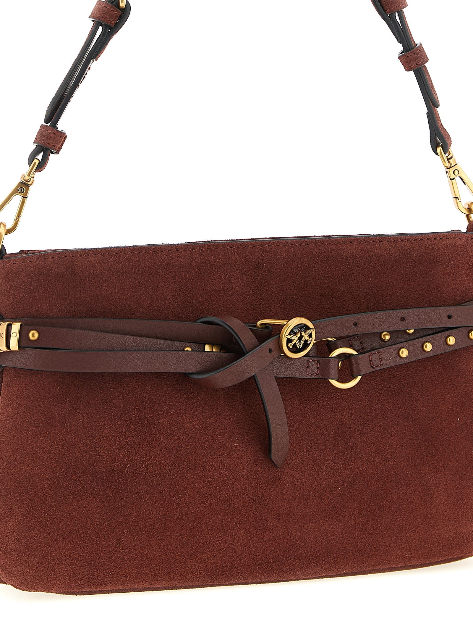 Bordeaux Lamb Leather Mini Trapezoid Shoulder Bag