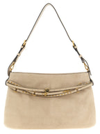 Beige Cowhide Belt Shoulder Bag