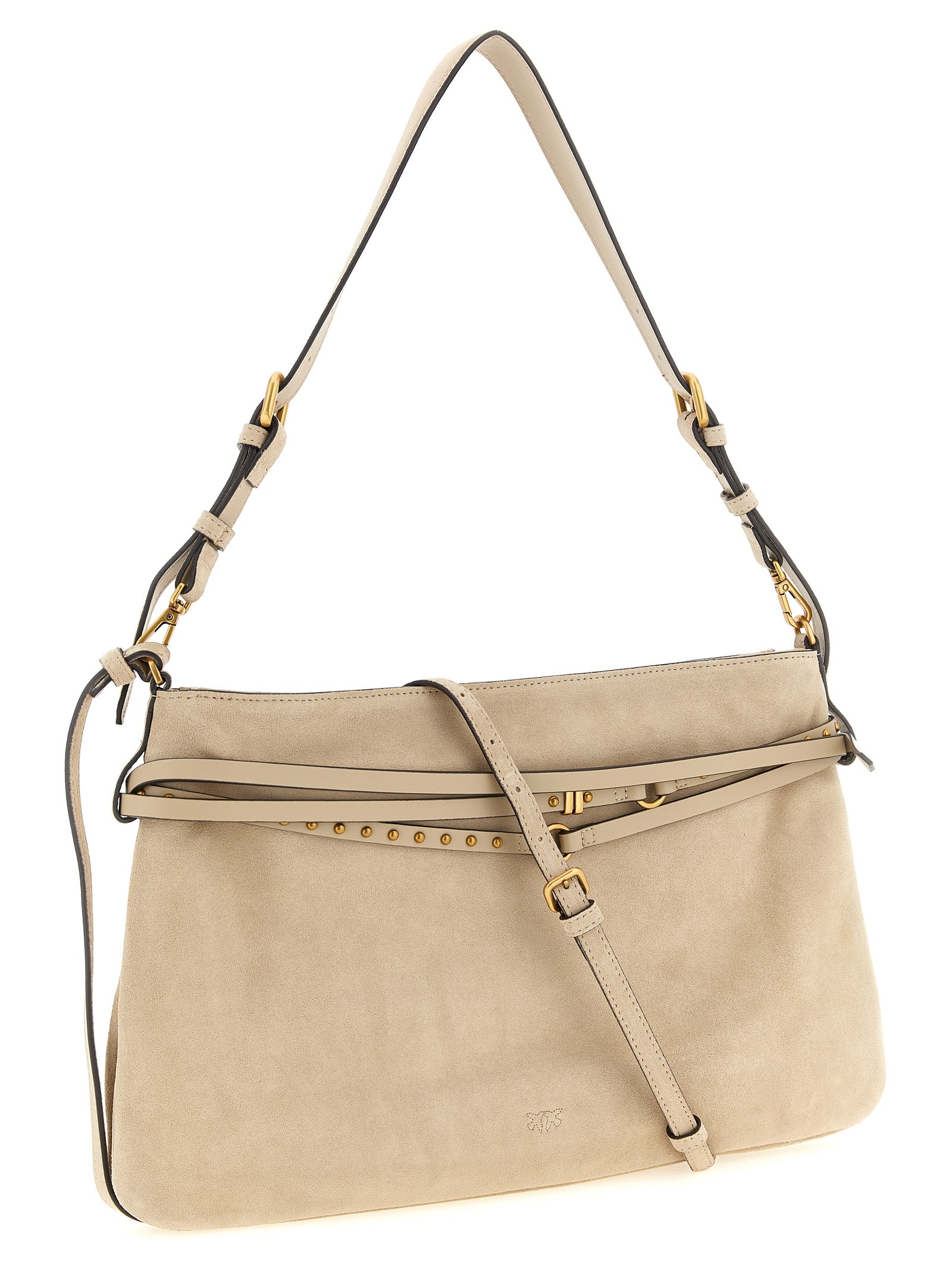 Beige Cowhide Belt Shoulder Bag