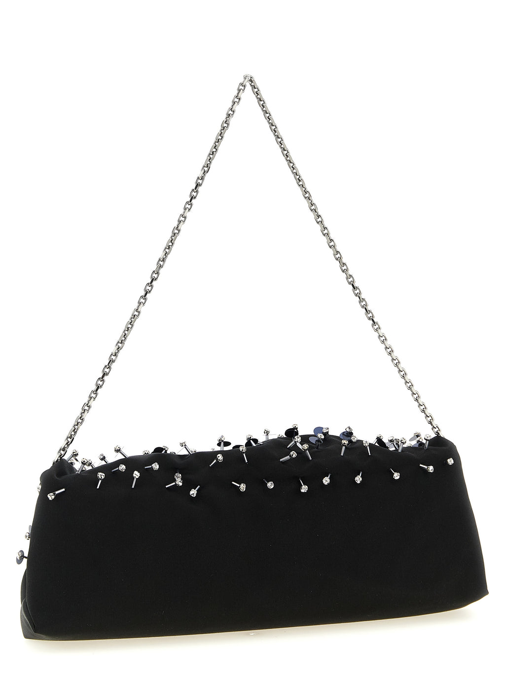 Black Viscose Silk Satin Clutch