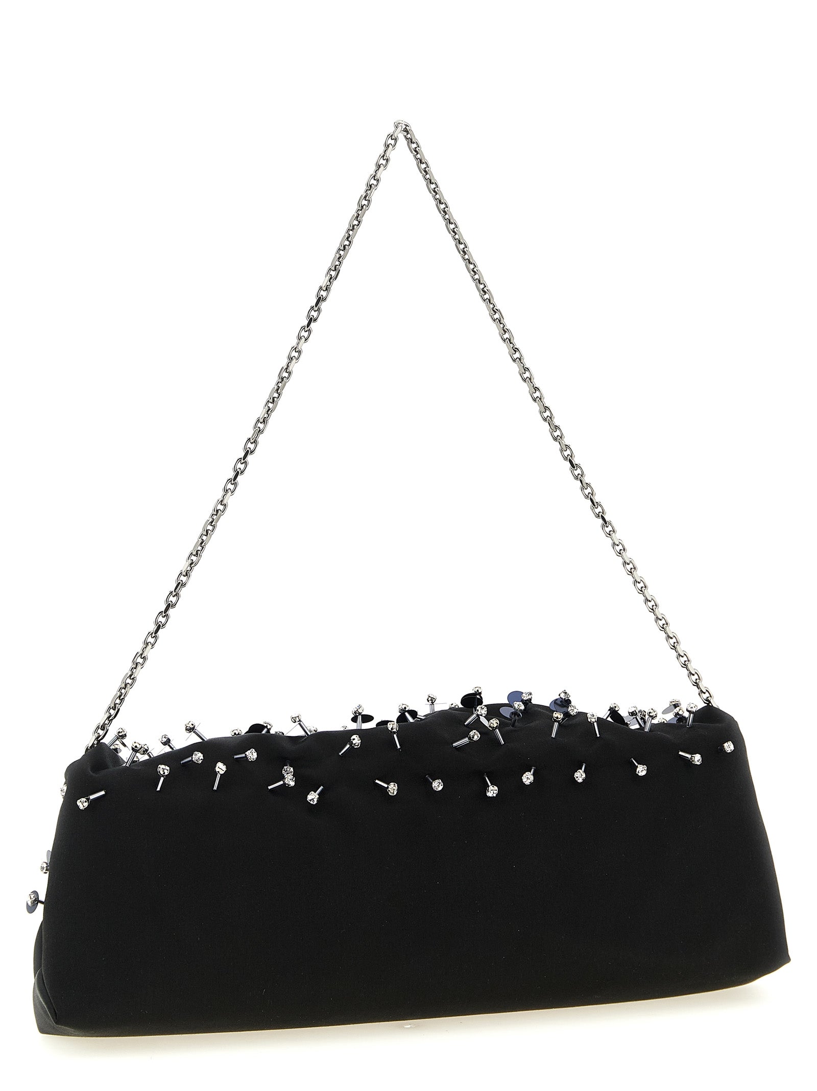 Black Viscose Silk Satin Clutch