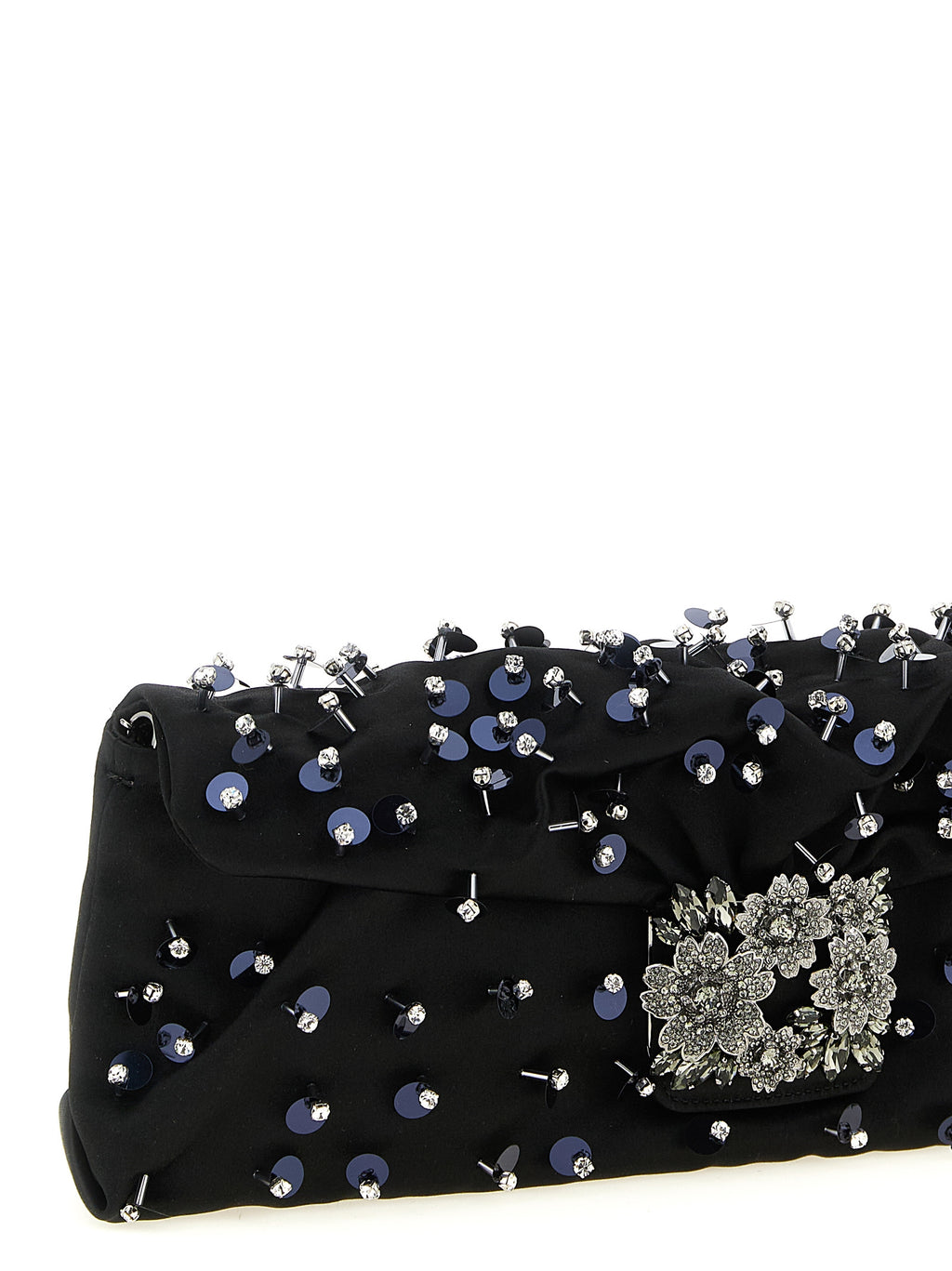 Black Viscose Silk Satin Clutch