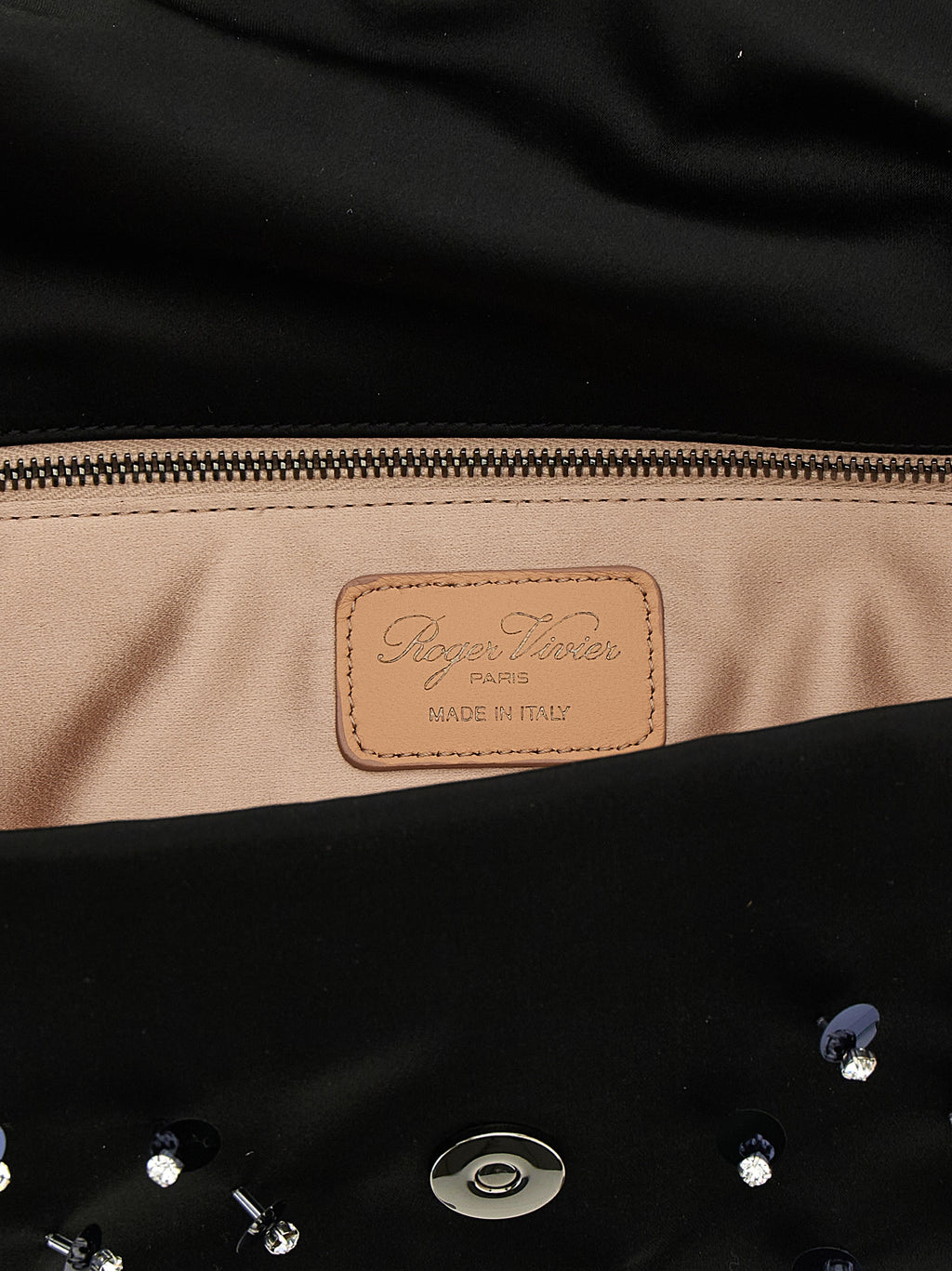 Black Viscose Silk Satin Clutch