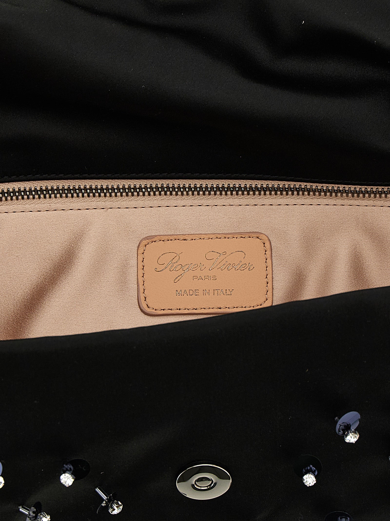 Black Viscose Silk Satin Clutch