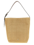 Beige Raffia Bucket Bag