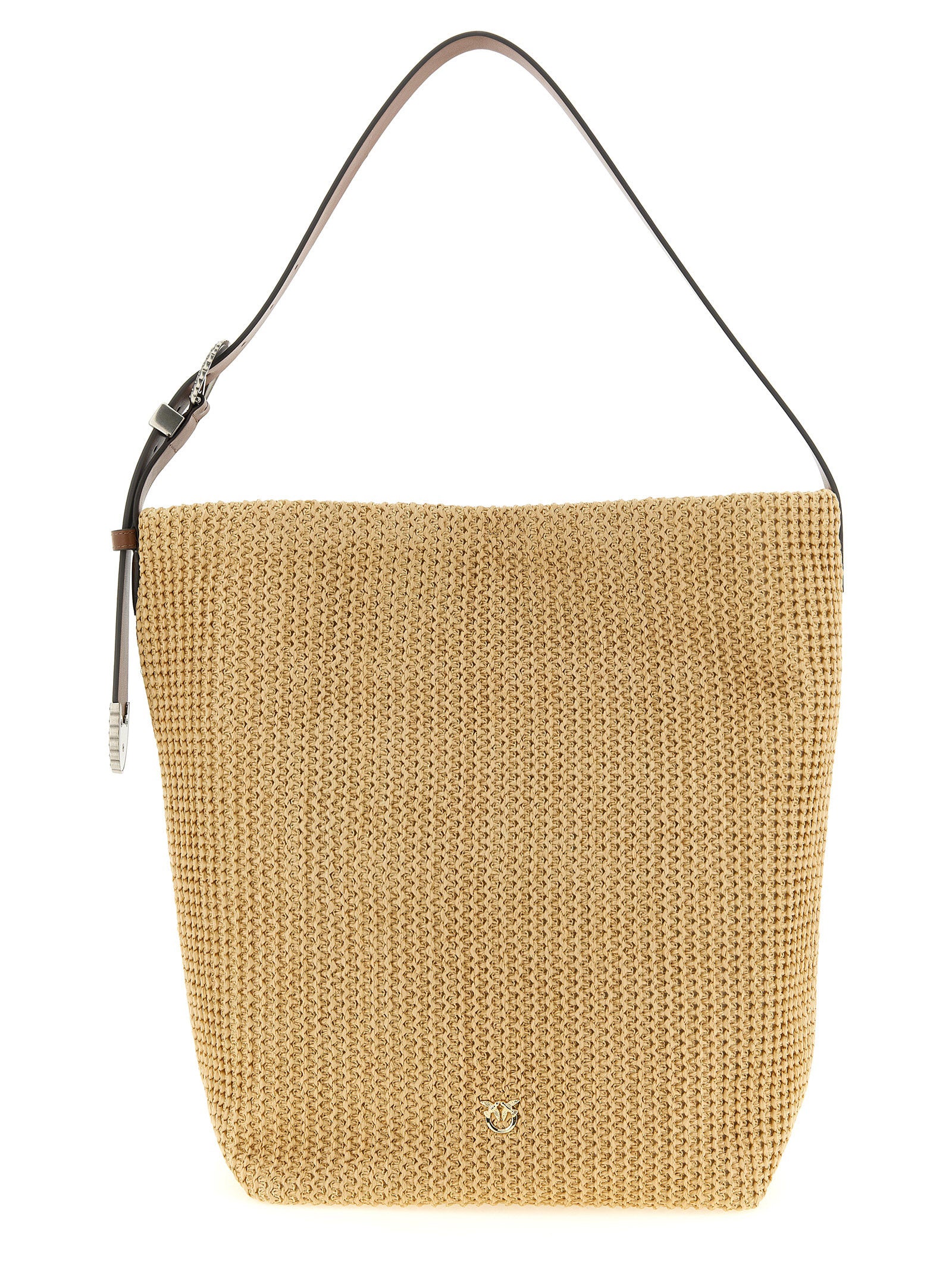 Beige Raffia Bucket Bag