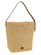 Beige Raffia Bucket Bag