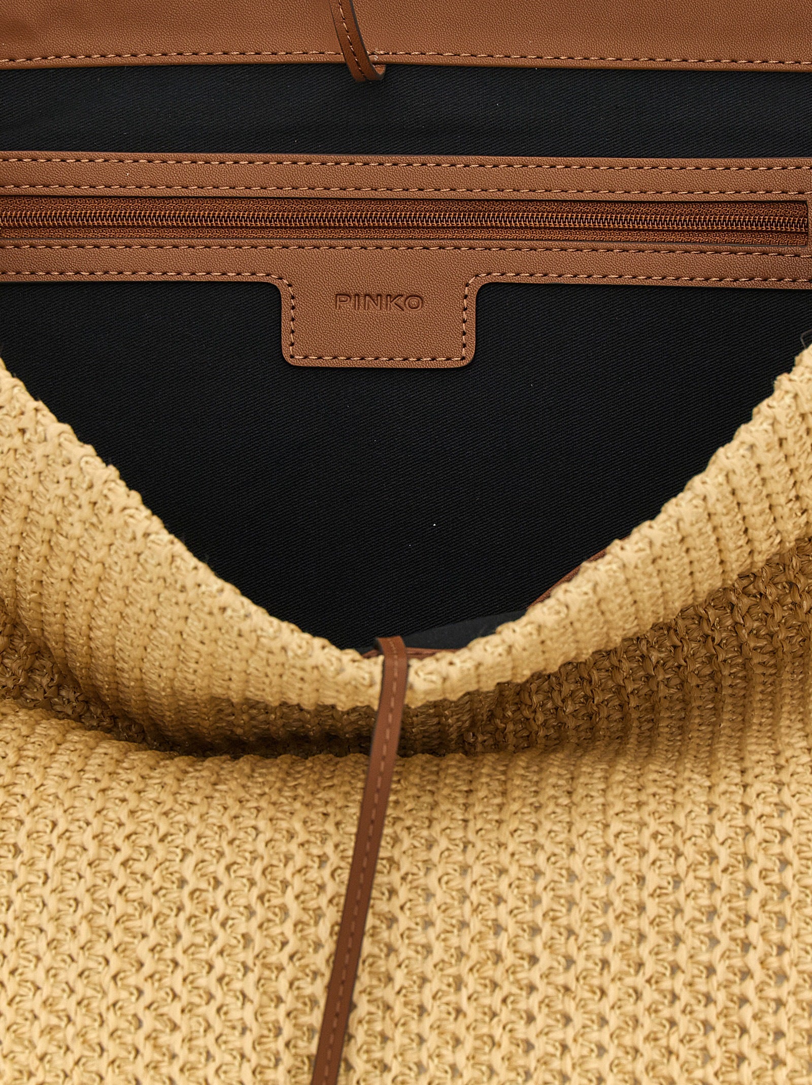 Beige Raffia Bucket Bag