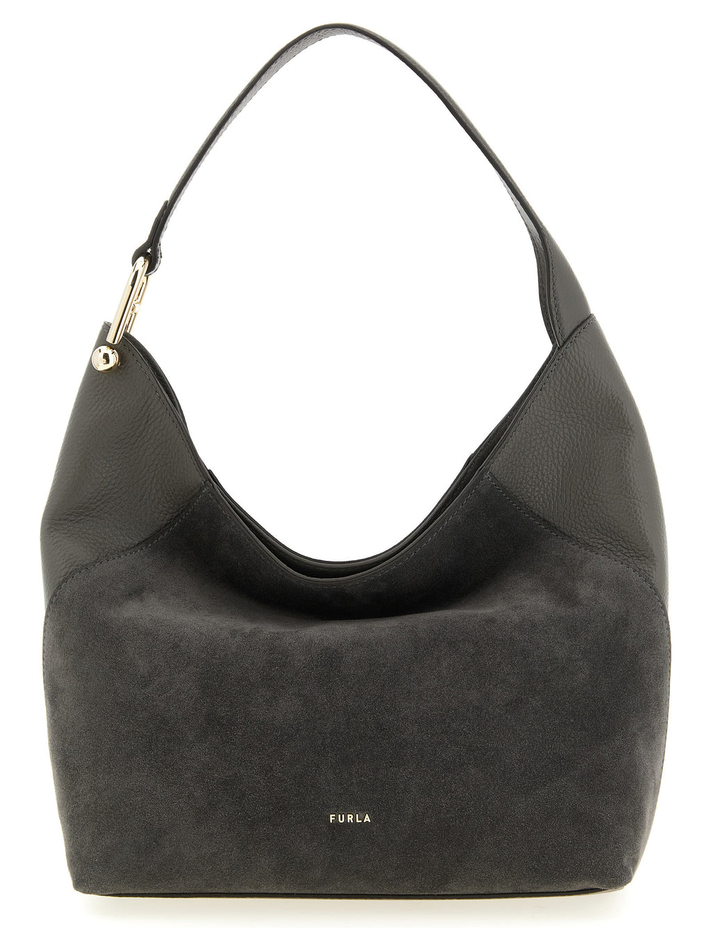 Gray Calfskin Lara Shoulder Bag