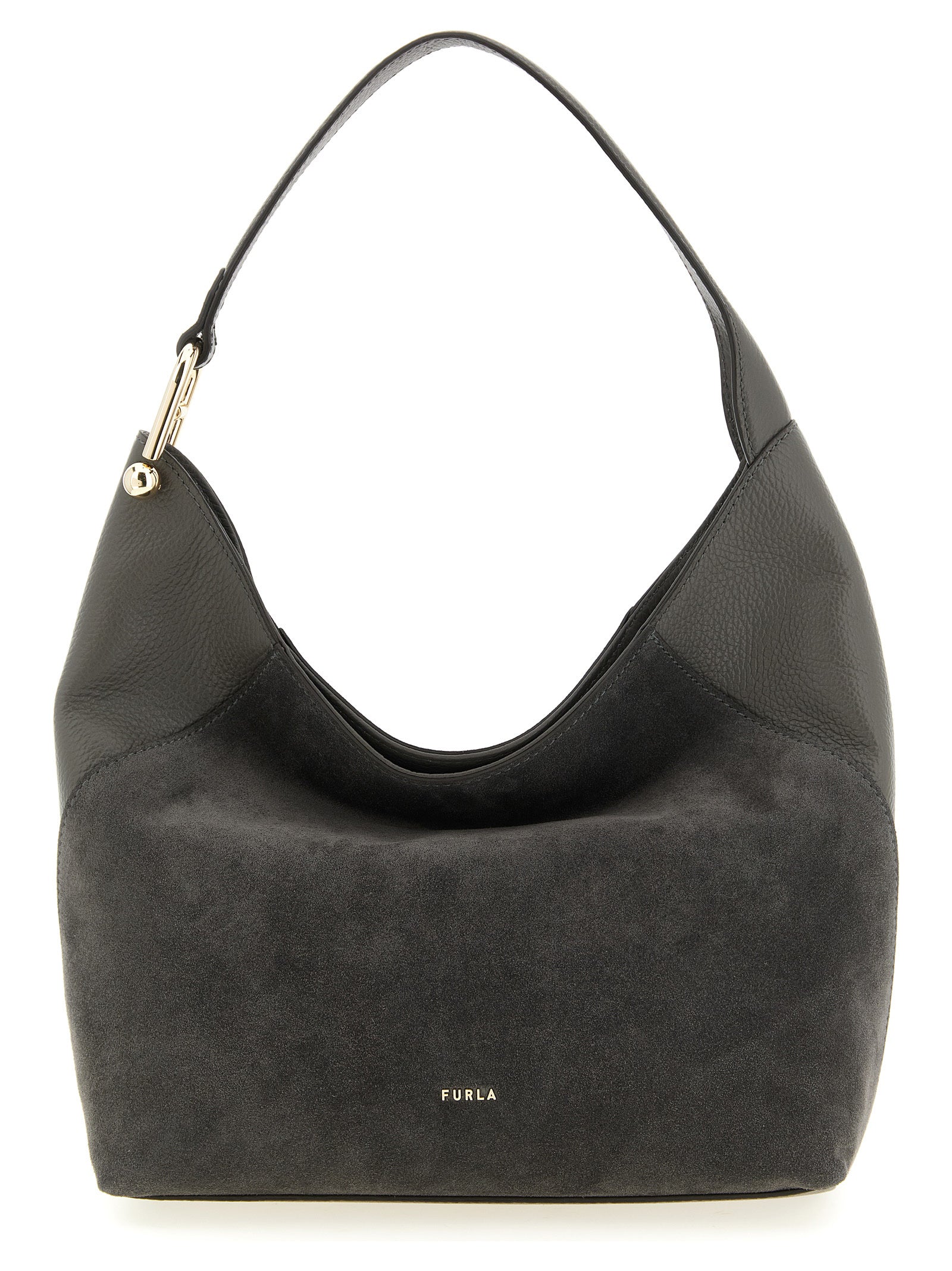 Gray Calfskin Lara Shoulder Bag