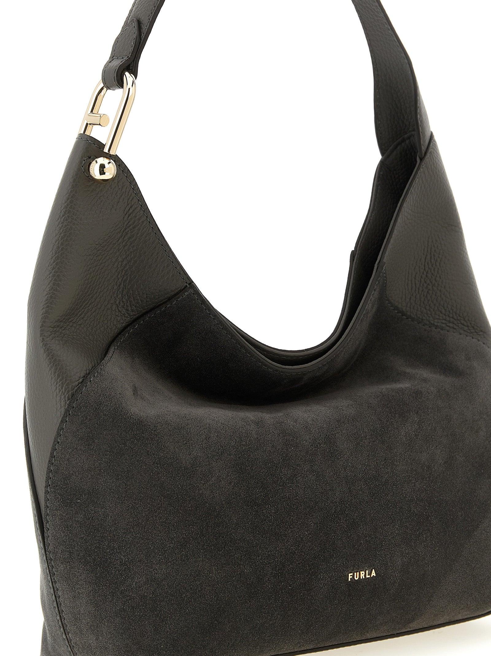 Gray Calfskin Lara Shoulder Bag