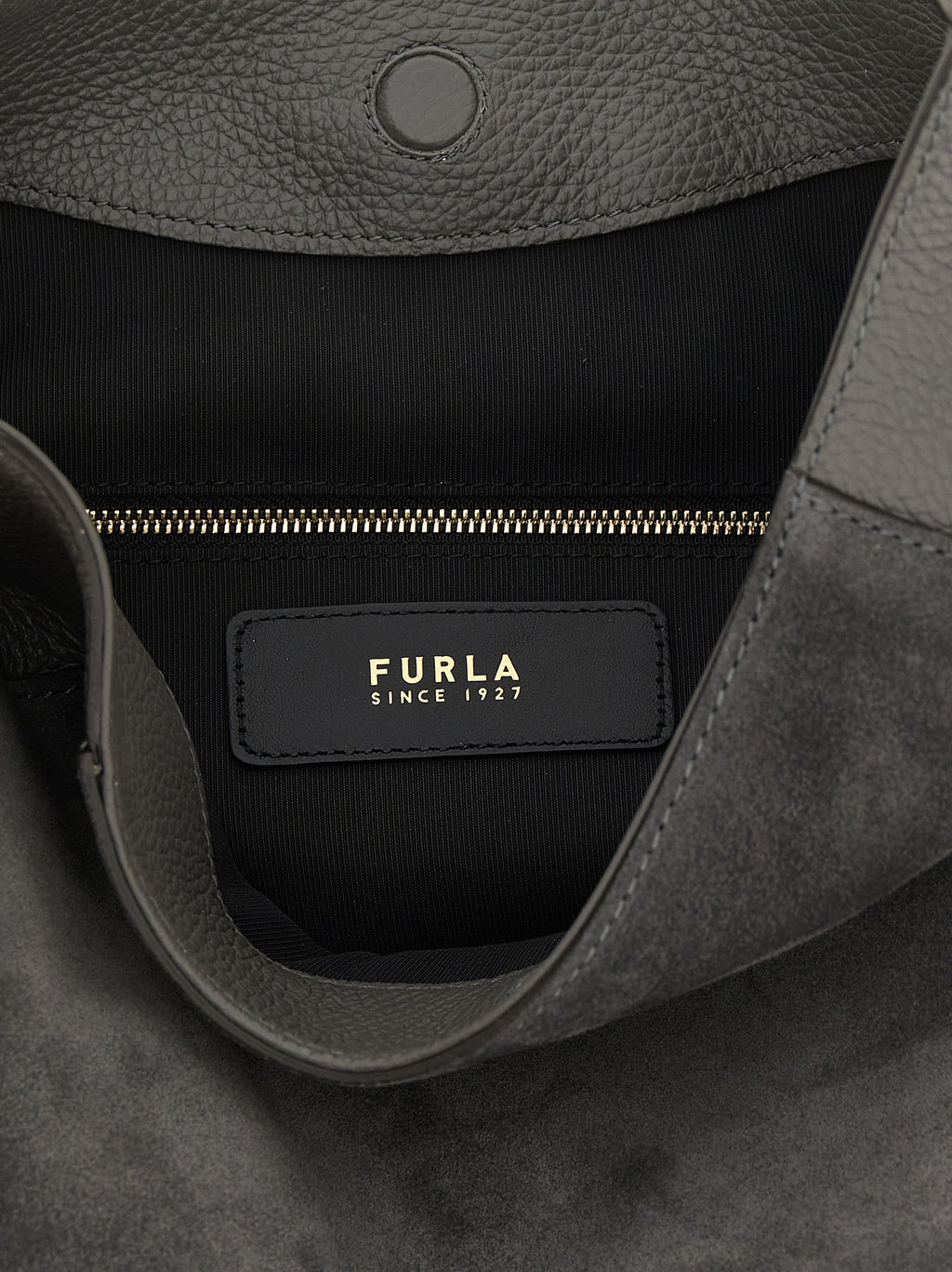 Gray Calfskin Lara Shoulder Bag