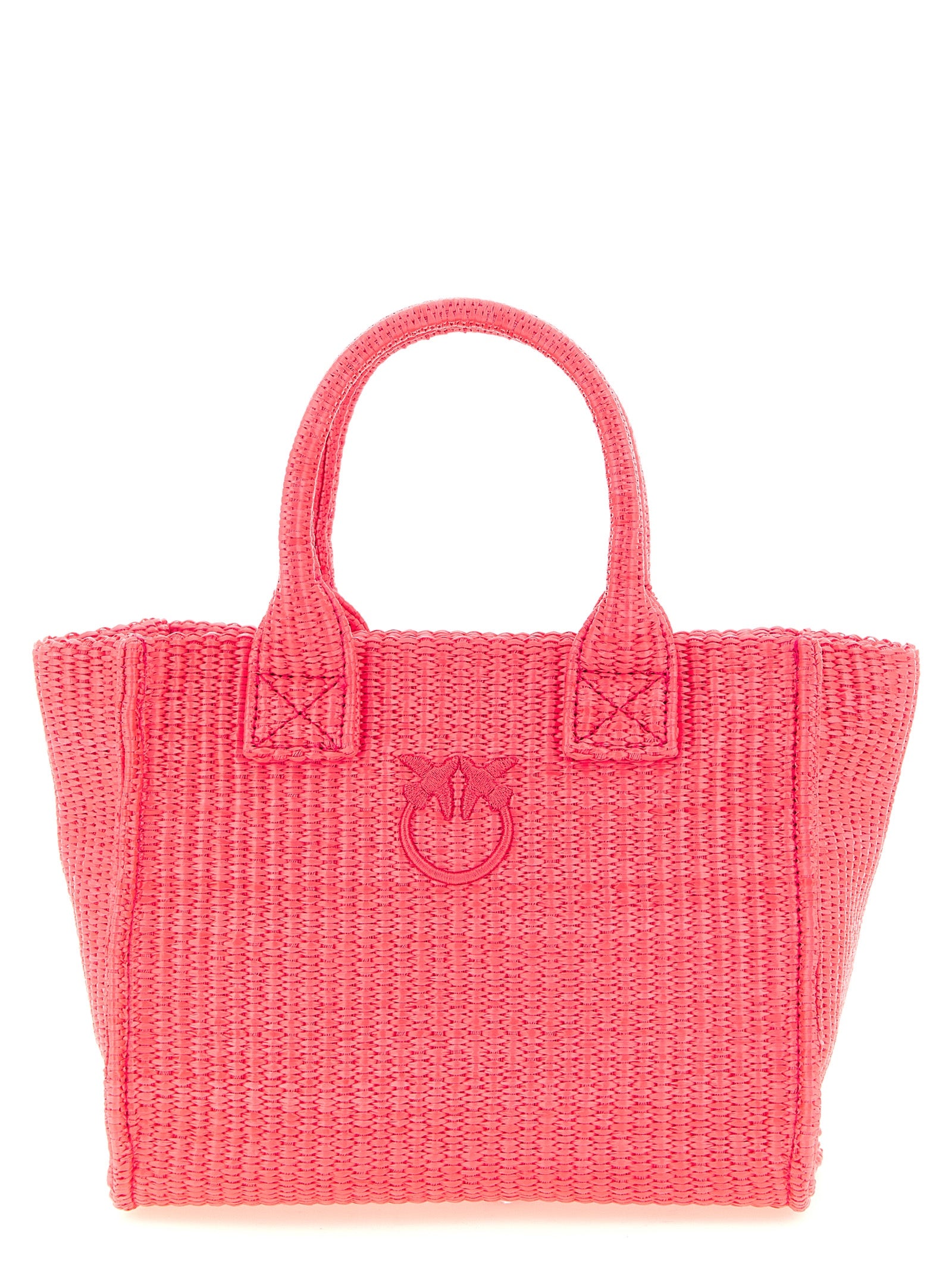 Fuchsia Polypropylene Love Birds Diamond Mini Shopping Bag