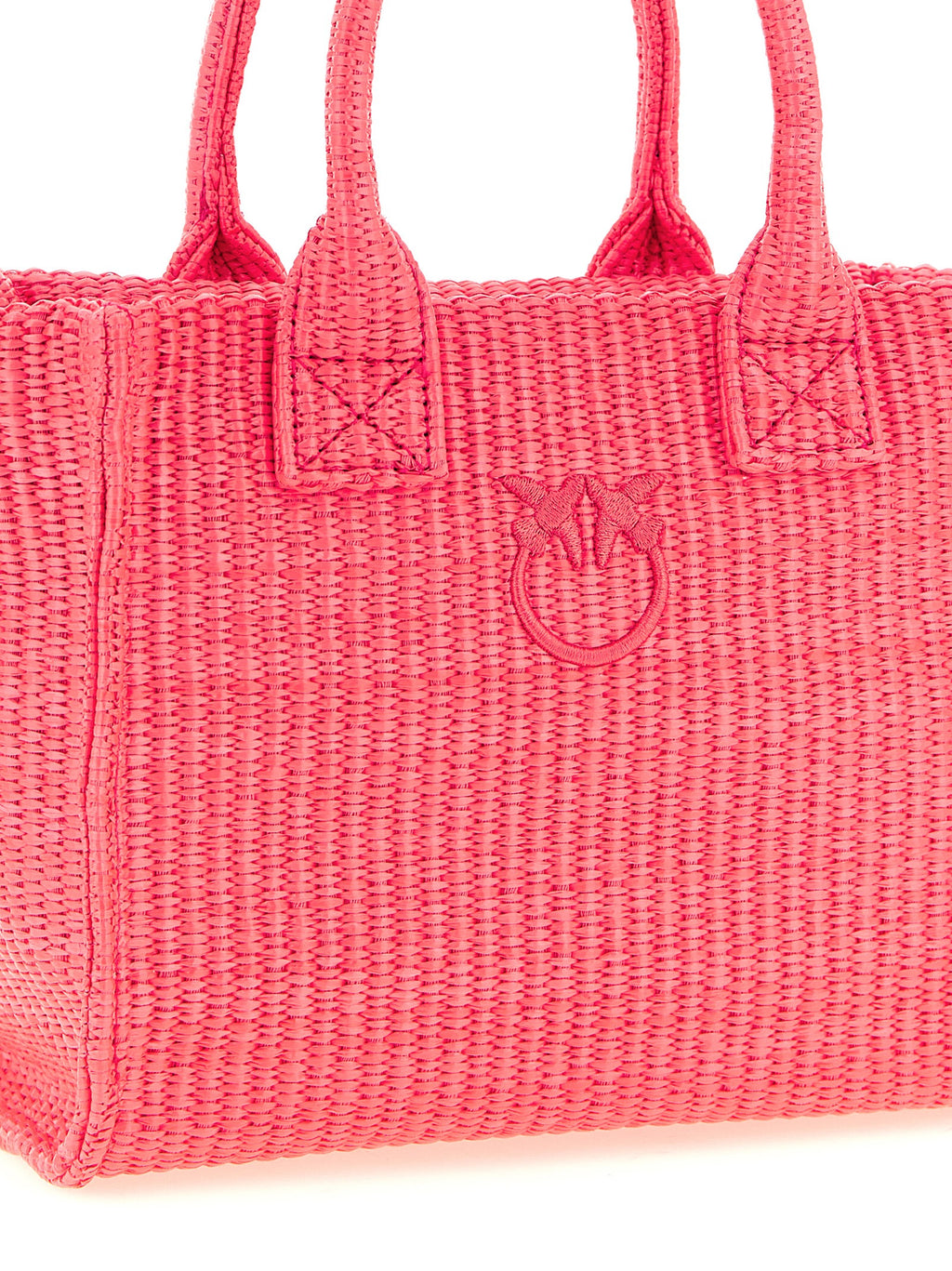 Fuchsia Polypropylene Love Birds Diamond Mini Shopping Bag
