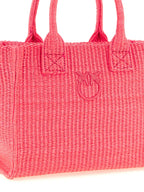 Fuchsia Polypropylene Love Birds Diamond Mini Shopping Bag