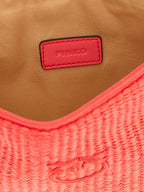Fuchsia Polypropylene Braided Raffia-Effect Clutch