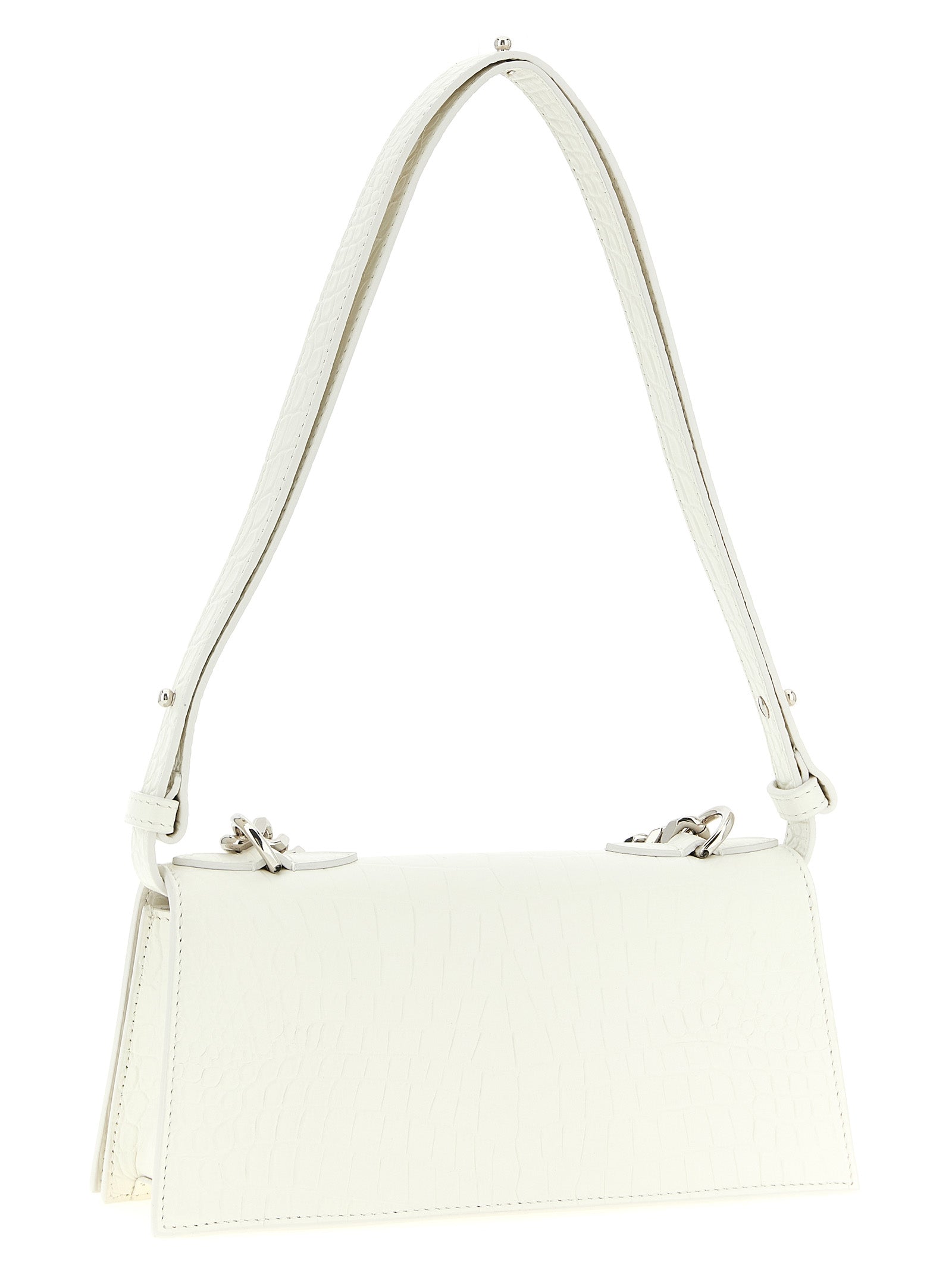 White Calfskin Jewelled Mini Shoulder Bag