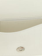 White Calfskin Jewelled Mini Shoulder Bag