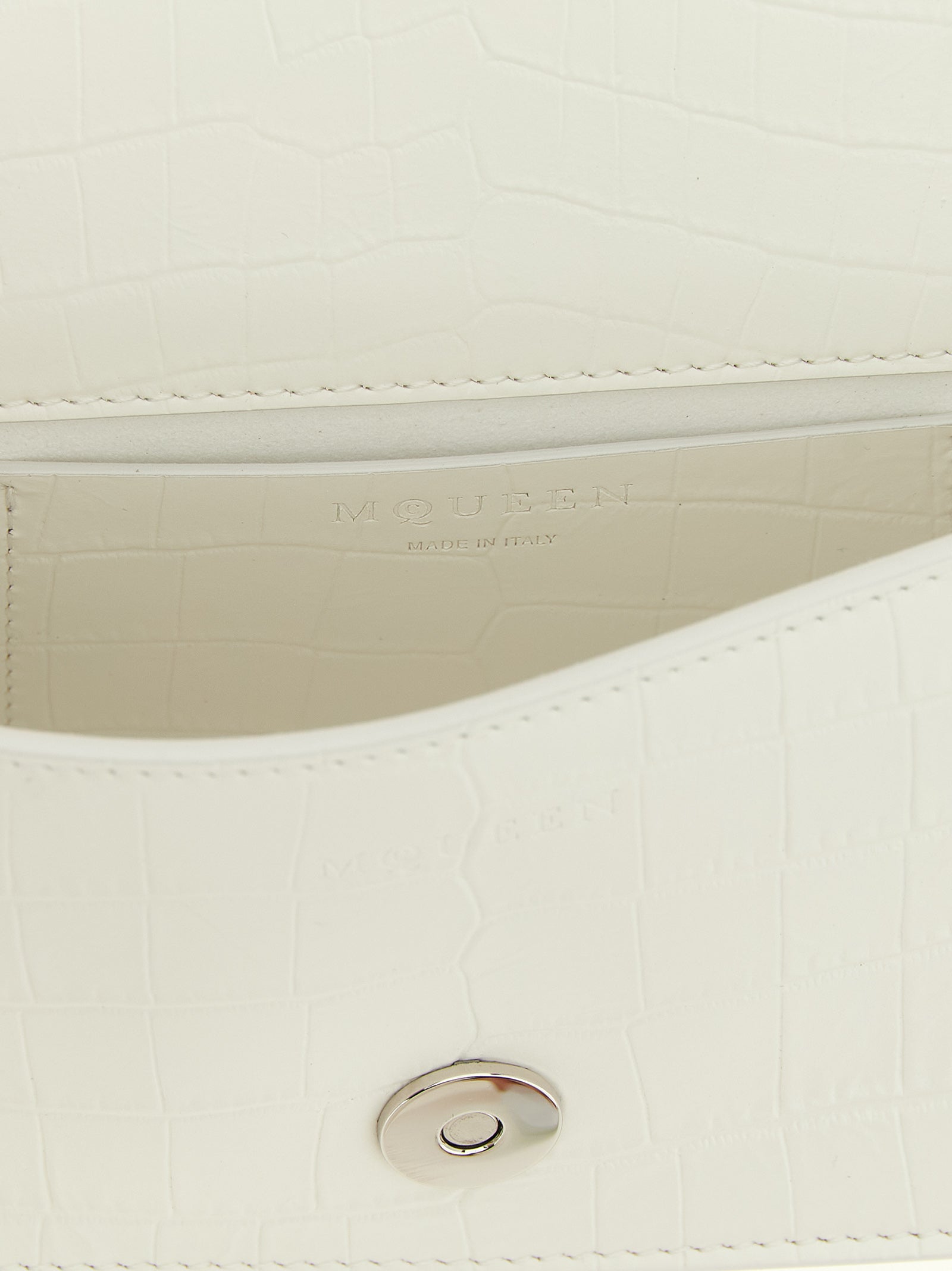 White Calfskin Jewelled Mini Shoulder Bag