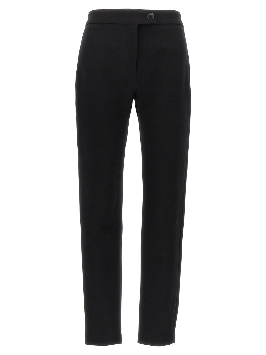 Black Stretch Wool Skinny Pants